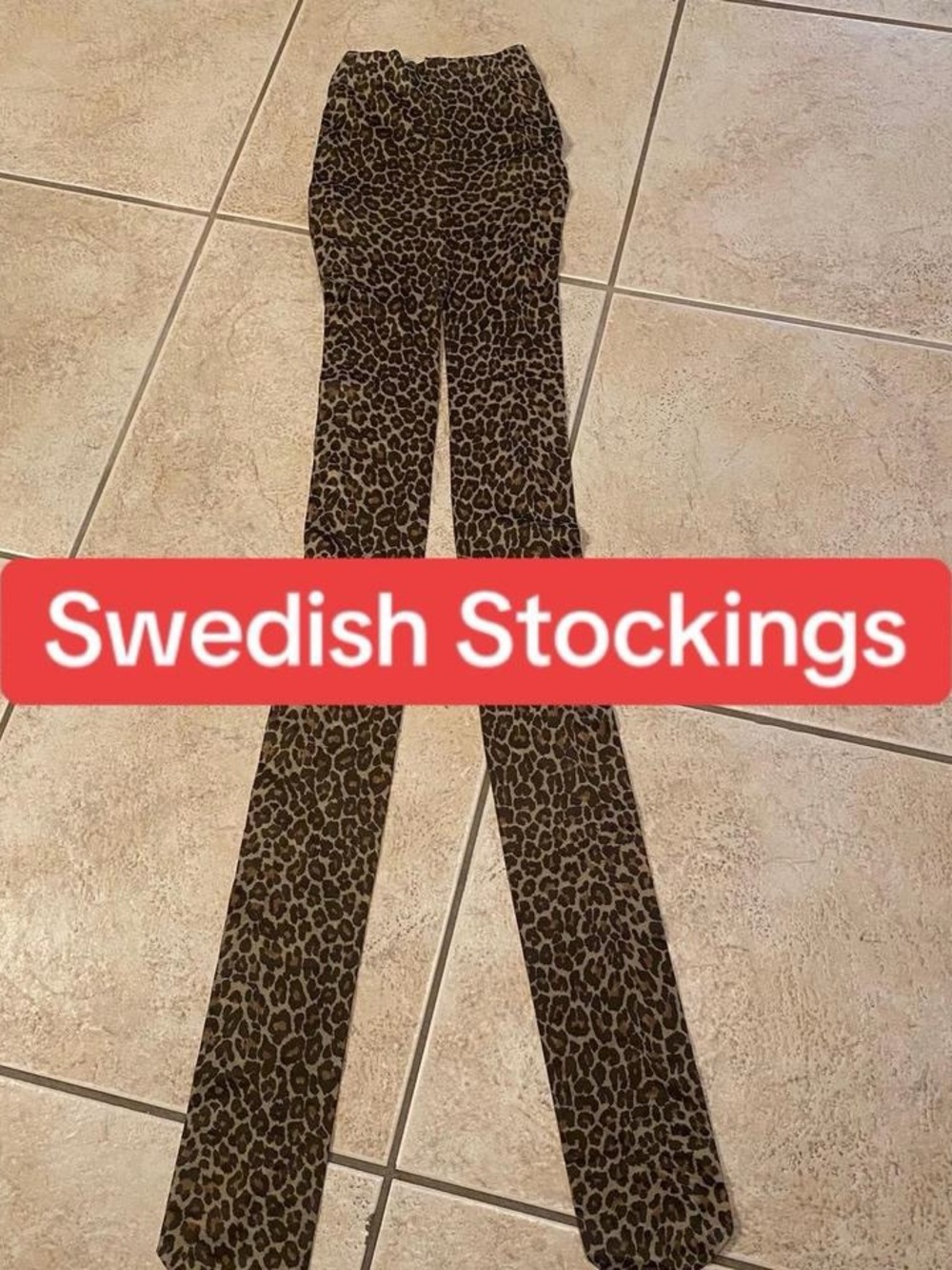 Leopard Print Brown Boot-Cut Tights